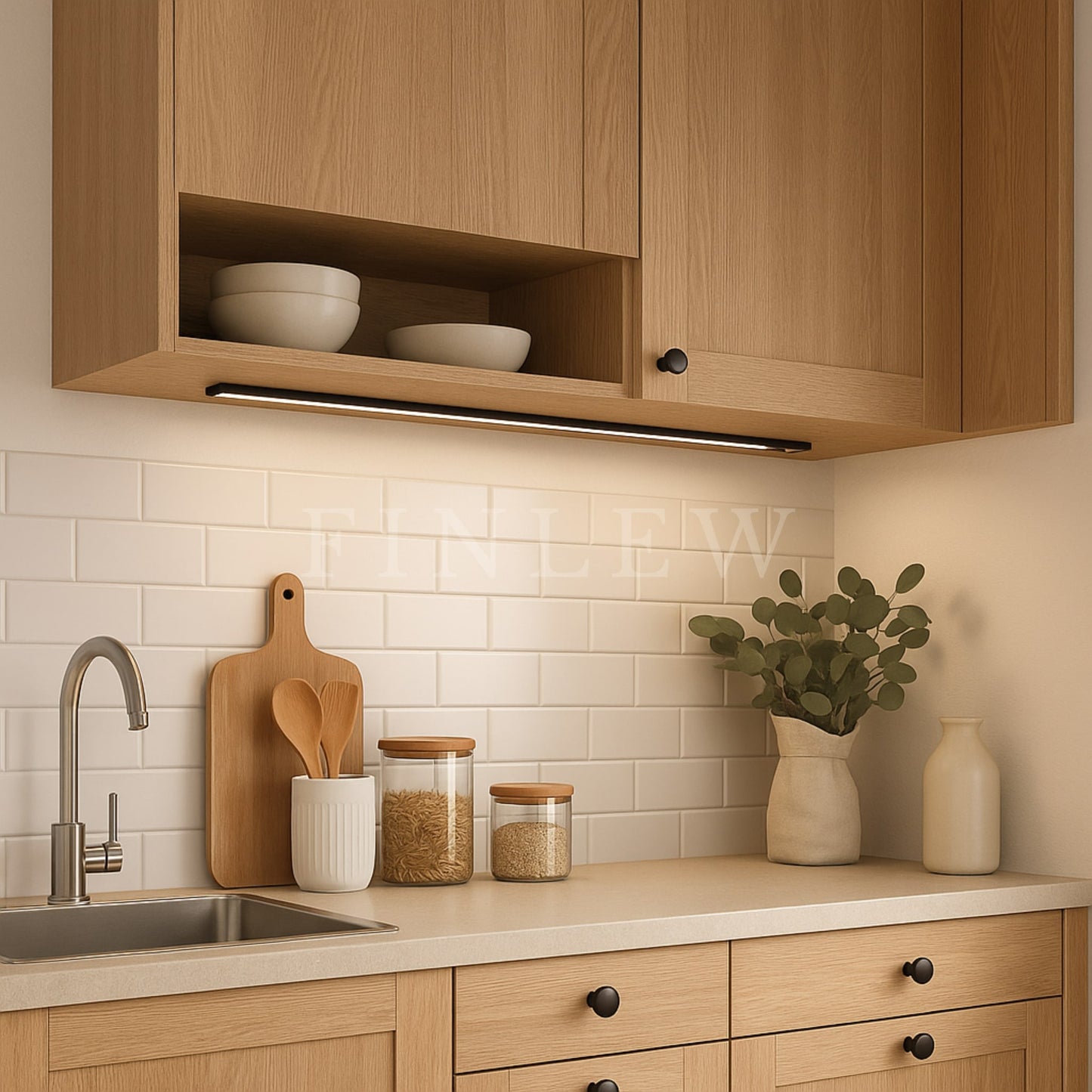 Kitchen LED Strip Light Black Finlew