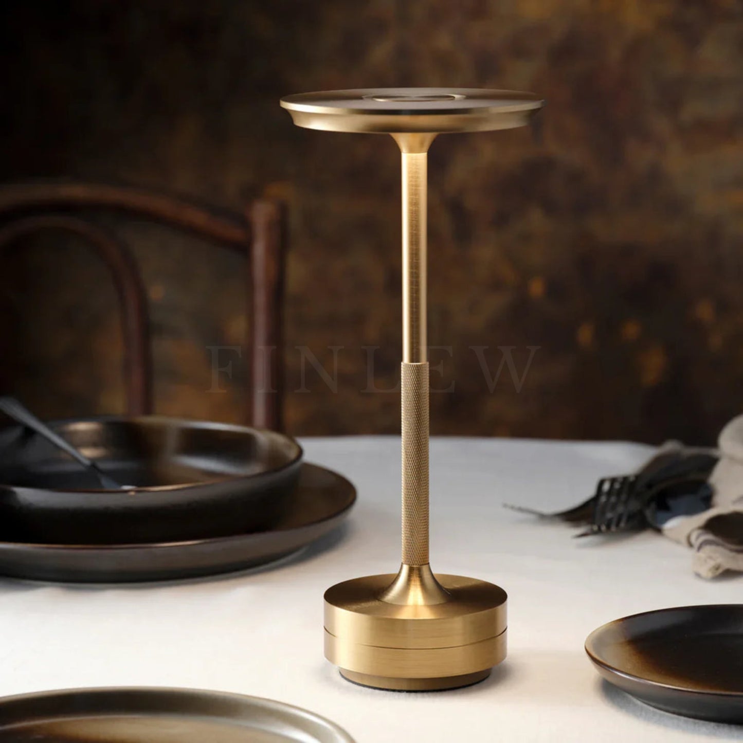 Rechargeable And Cordless Table Lamp Gold Finlew