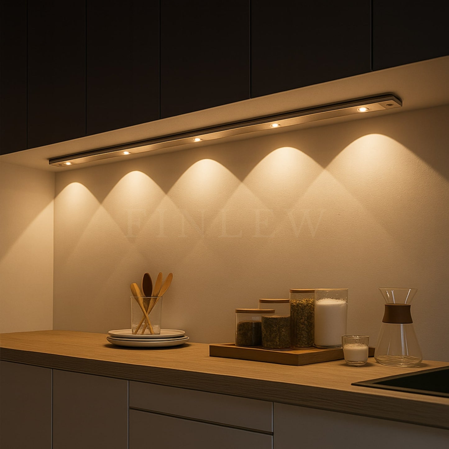 Wireless Under Cupboard Lights Kitchen Silver Finlew