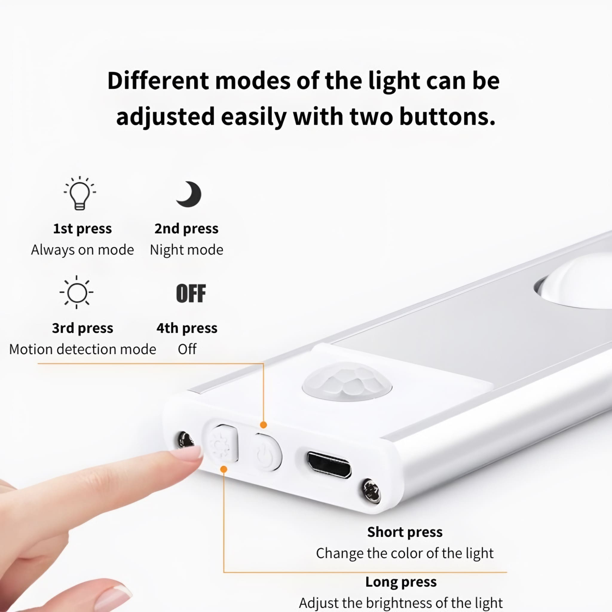 Motion Sensor LED Light with Different Lighting Modes Finlew