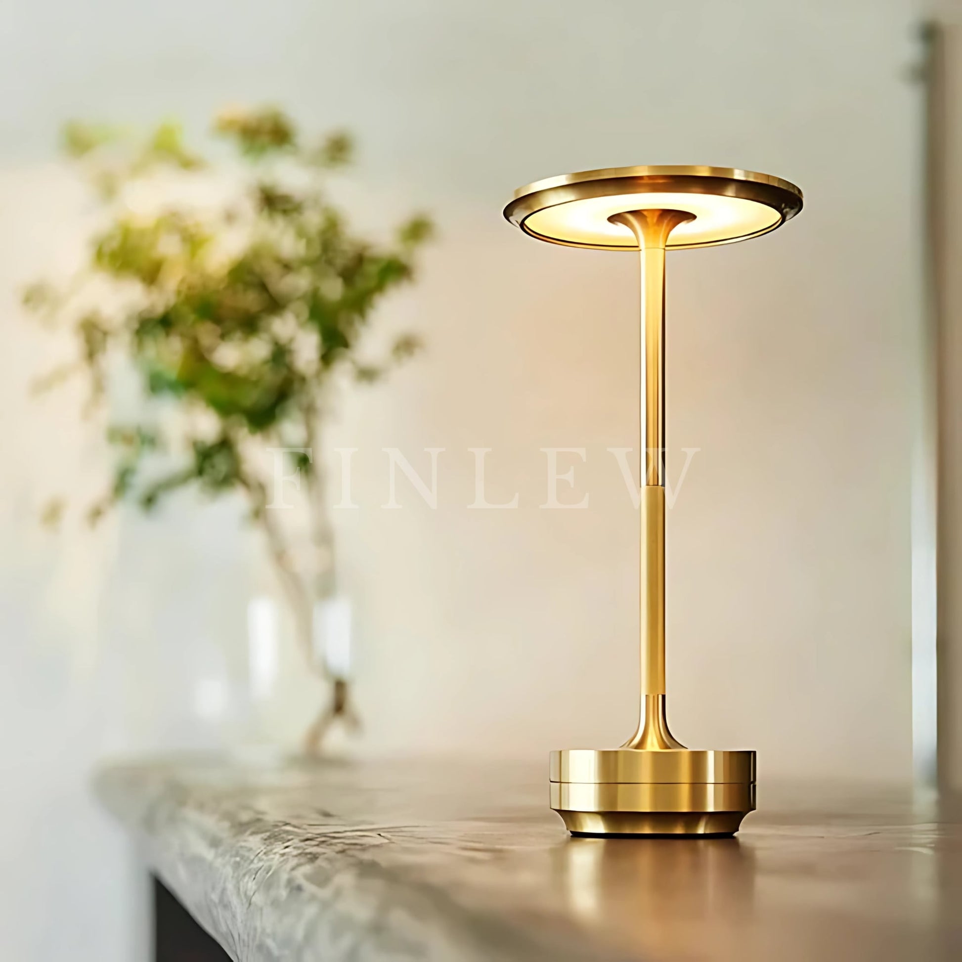 Rechargeable Cordless Table Lamp Gold Finlew