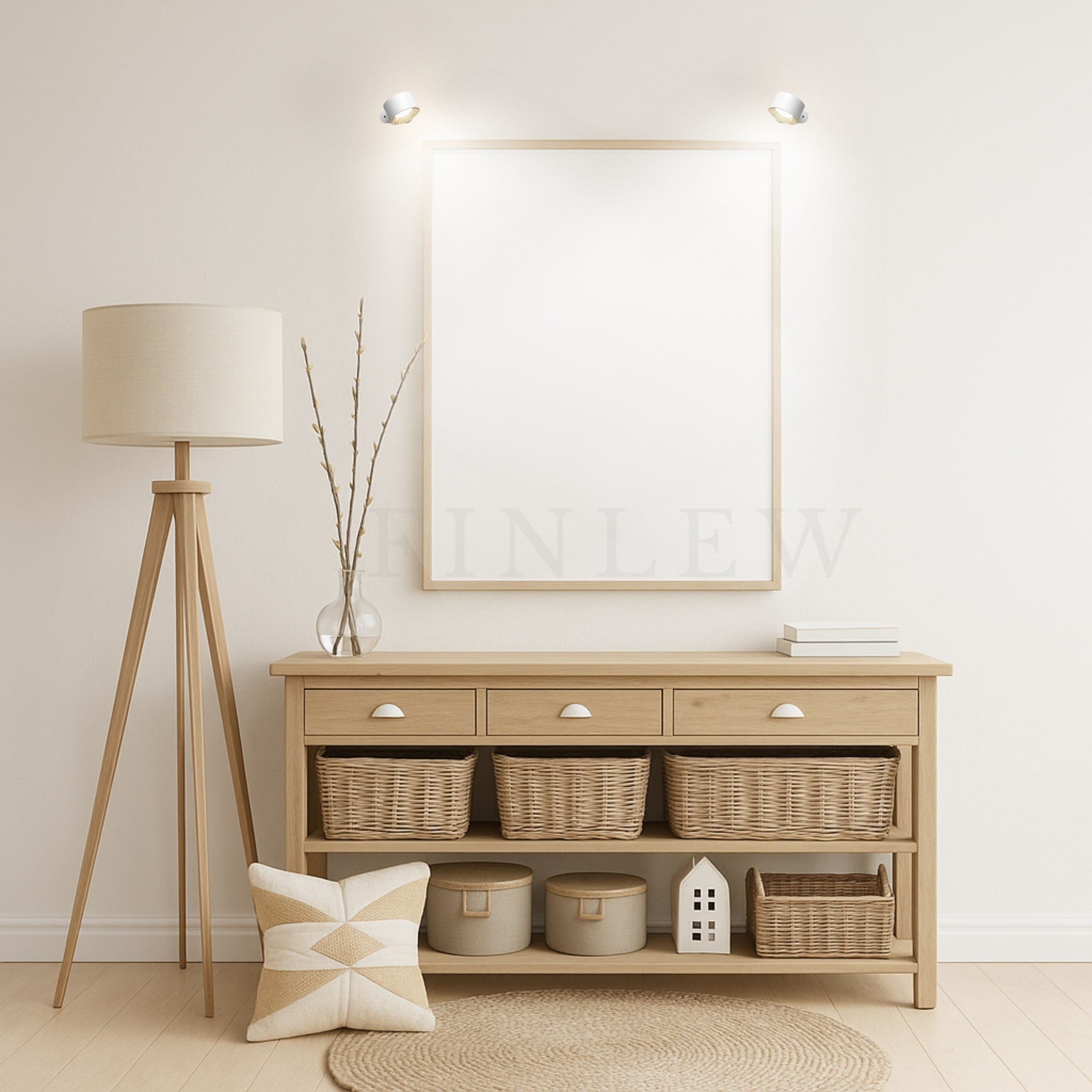 Rechargeable Wall Sconces White Finlew