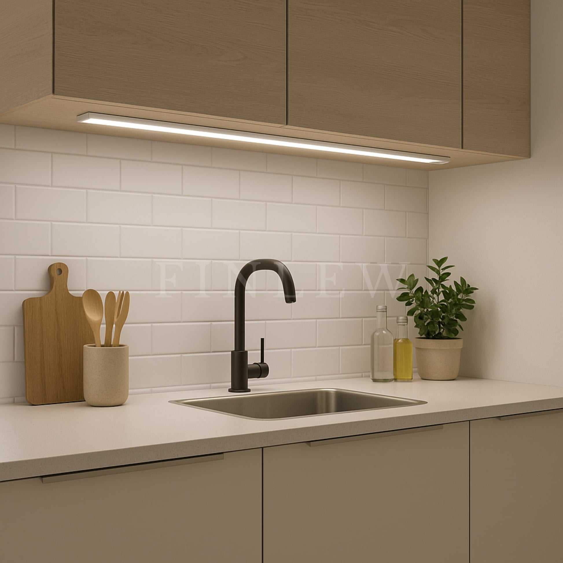 Wireless Under Cupboard Light Silver Finlew